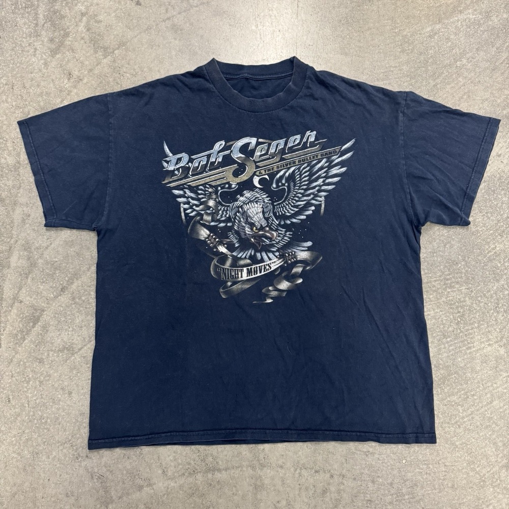 Vintage Bob Seger T Shirt Night Moves Tour 2XL Blue Alstyle Band Tee Rock 2011